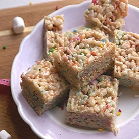 Cake Batter Rice Krispie Treats