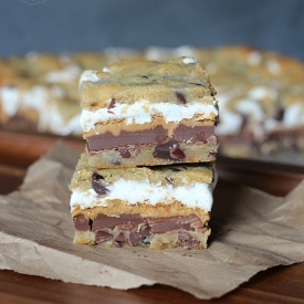 Chocolate Chip PB Smores Bars