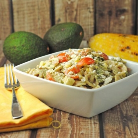 Charred Corn & Poblano Pasta Salad