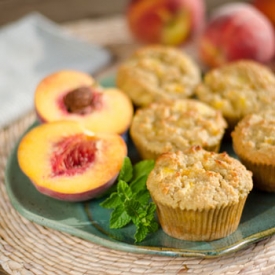 Fresh Peach Paleo Muffins