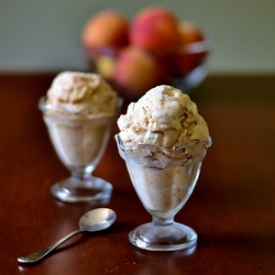 Peach Vanilla Swirl Ice Cream