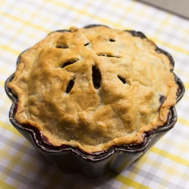 Rhubarb, Strawberry, Blueberry Pie