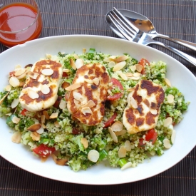 Broccoli Couscous with Halloumi