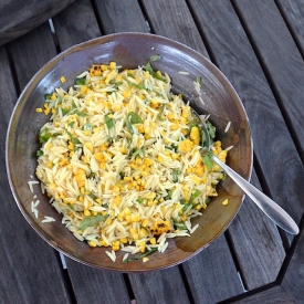 Grilled Corn and Orzo Salad