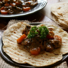 Moroccan Beef with Spiced Flatbread