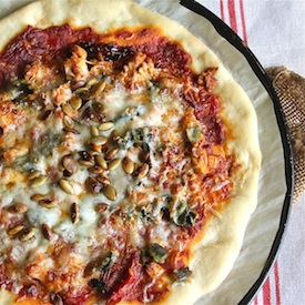 BBQ Chicken Pizza with Poblanos