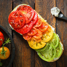 Tomato Rainbow Bruschetta