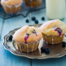 Glazed Blueberry Doughnut Muffins