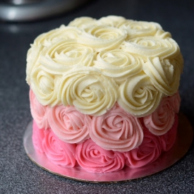 Pink Ombre Rose Cake