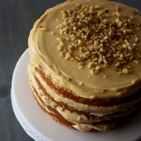 Caramel Walnut Cake