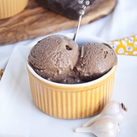 Dark Chocolate Garlic Ice Cream