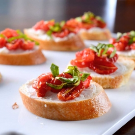 Roasted Tomato & Chevre Crostini