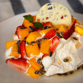 Mango & Strawberry Pavlova