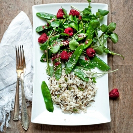 Sugar Snaps + Ginger Wild Rice