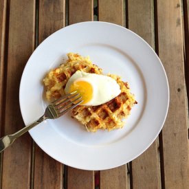 Hash Brown Waffle with Fried Egg