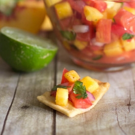 Herloom Tomato and Peach Salsa