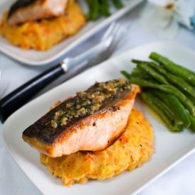 Salmon w Lemon-Butter-Capers Sauce