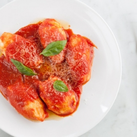 Ricotta Gnudi in Tomato Sauce