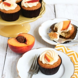 Peaches and Cream Cupcakes