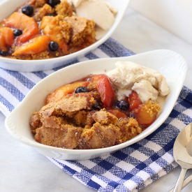 Gluten-Free Peach Blueberry Cobbler