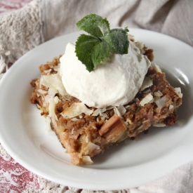 Chestnut, Rhubarb, Coconut Crisp