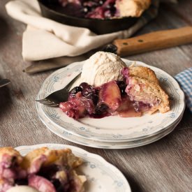 Rustic Peach Bluberry Basil Galette