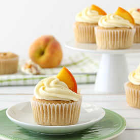 Peaches and Cream Stuffed Cupcakes