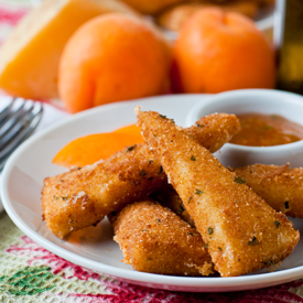 Fried Manchego with Apricot Sauce