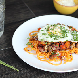 Sweet Potato Noodle Egg Breakfast