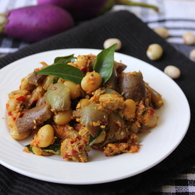 Eggplant And Double Beans Masala