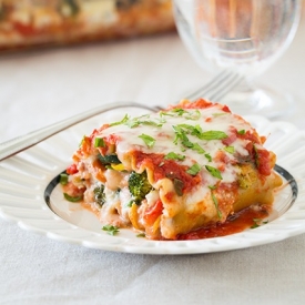 Roasted Vegetable Lasagna Roll Ups