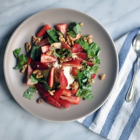 Strawberry, Burrata and Basil Salad