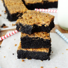 Fudgy Brownies w Butterfinger Crust