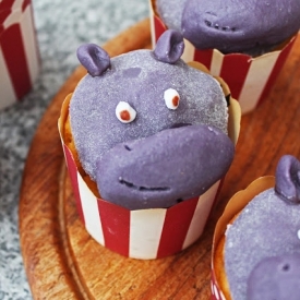 Celebratory Hippo Cupcakes