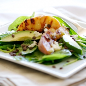 Grilled Peach Salad with Lentils