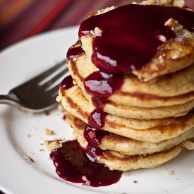 Silver Dollar Pancakes with Syrup