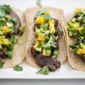 Thai Tacos & Mango Cucumber Salsa