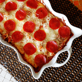 Sausage & Pepperoni Pizza Casserole