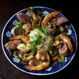 Duck Breast and Shrimp Gumbo