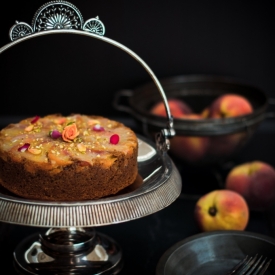 Peach Upside-Down Brown Butter Cake