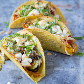 Vegetarian Tacos with Spicy Crema