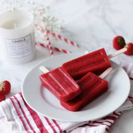 Strawberry Mint Popsicles