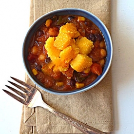 Mexican Stew w/ Polenta Croutons