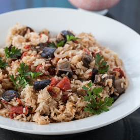 Eggplant and Tomato Pilaf