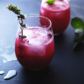 Blueberry Basil Vodka Gimlet