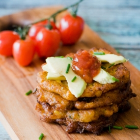 Corn Fritters with Tomato Relish