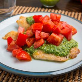 Parmesan Crusted Pesto Tilapia