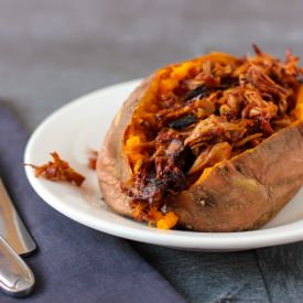 BBQ Jackfruit Sweet Potatoes