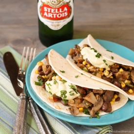 Mushroom, Corn and Poblano Tacos