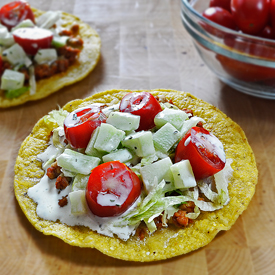 Spicy Chicken Cucumber Tostadas